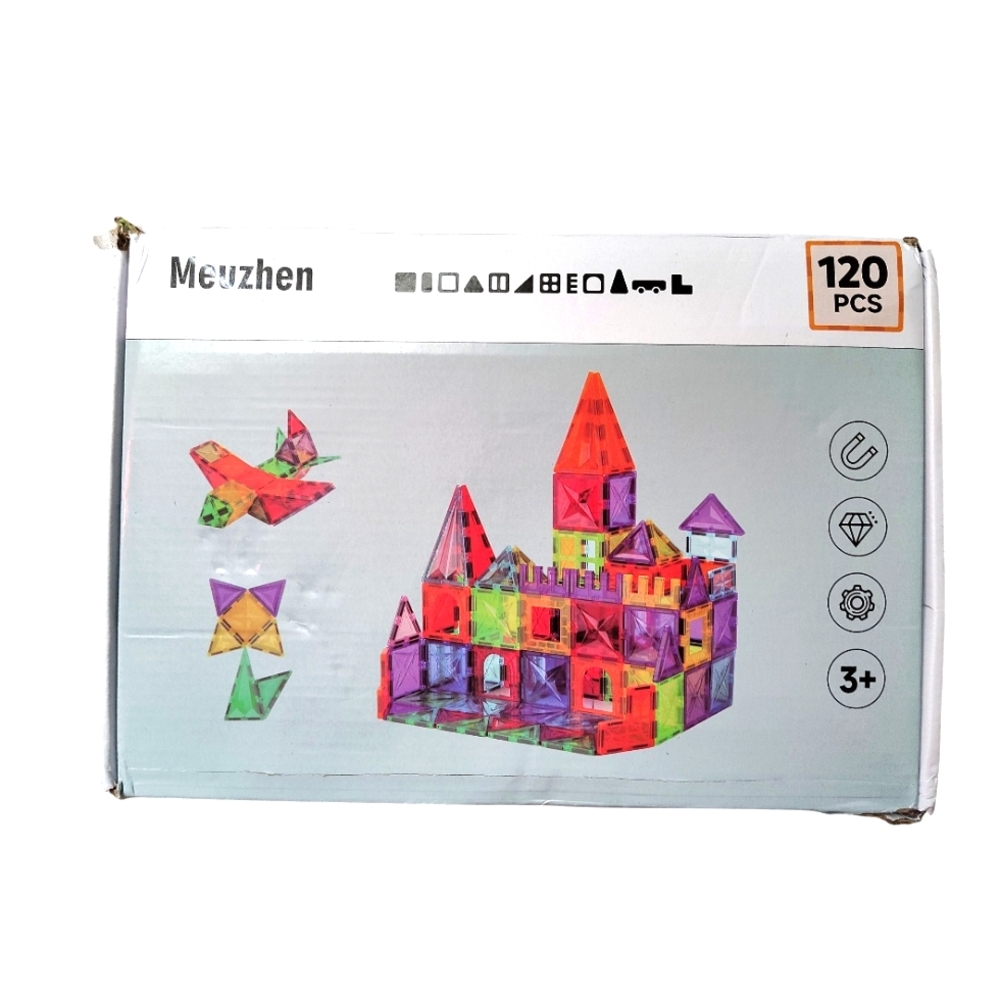 Meuzhen Colorful 120 Magnetic Building Blocks Set With Book Of Ideas - Picture 7 of 8